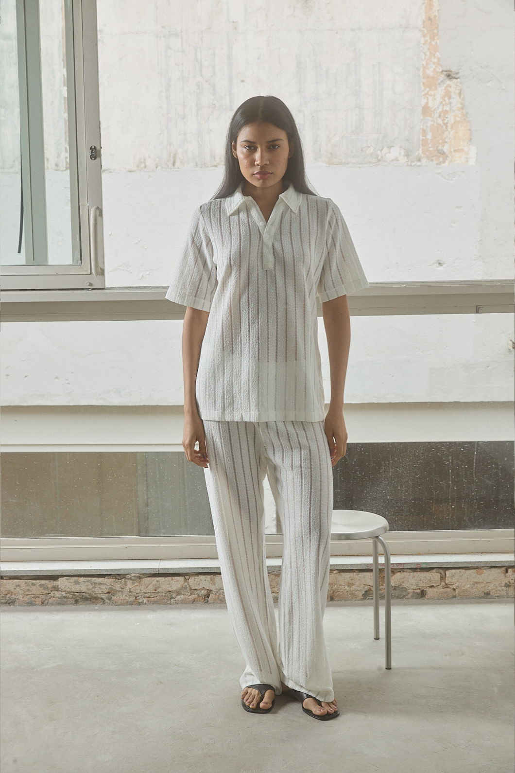 Blusa Polo Elise Tricô Off